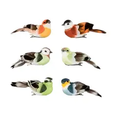 GENERICO - Set de 6 clips decorativos de pajaritos doble color