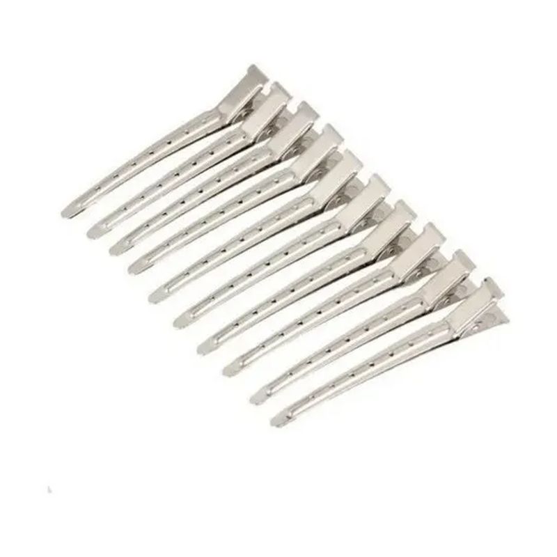 GENERICO - Pack De 12 Pinzas Metálicas Para Cabello Peluqueria Barberia.