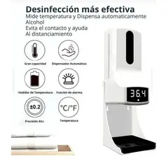 GENERICO - DISPENSADOR DE JABON Y ALCOHOL SENSOR INTELIGENTE Y TERMÓMETRO K9X