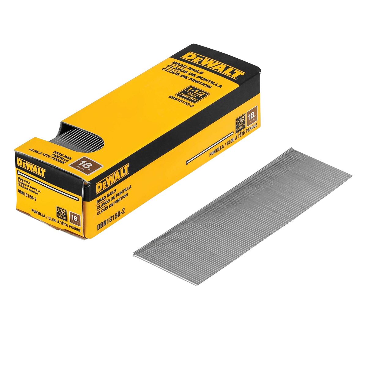 DEWALT - Caja 2500 clavos de puntilla 18GA 1-1/2´ DEWALT DBN18150-2