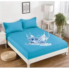 GENERICO - Cubre colchon 100% Impermeable 1.5 plazas Celeste