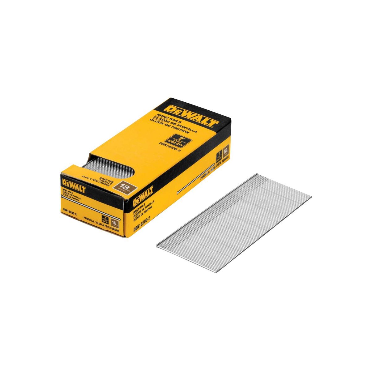 DEWALT - Caja de 2500 clavos de puntilla 2´ 18GA DEWALT DBN18200-2