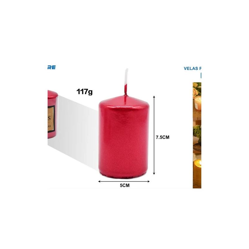 GENERICO - VELA PERFUMADA ROJA 117G 7CM