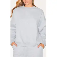 VELT - Conjunto Buzo Gris Claro 100% Algodón Mujer Sudadera Y Jogger