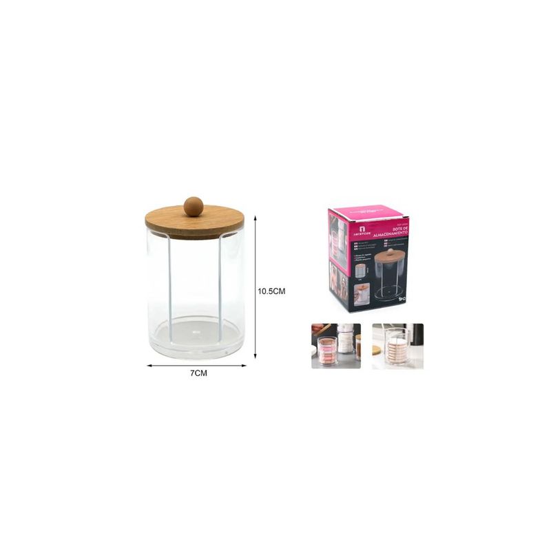 GENERICO - ORGANIZADOR CON TAPA DE BAMBU 10CM