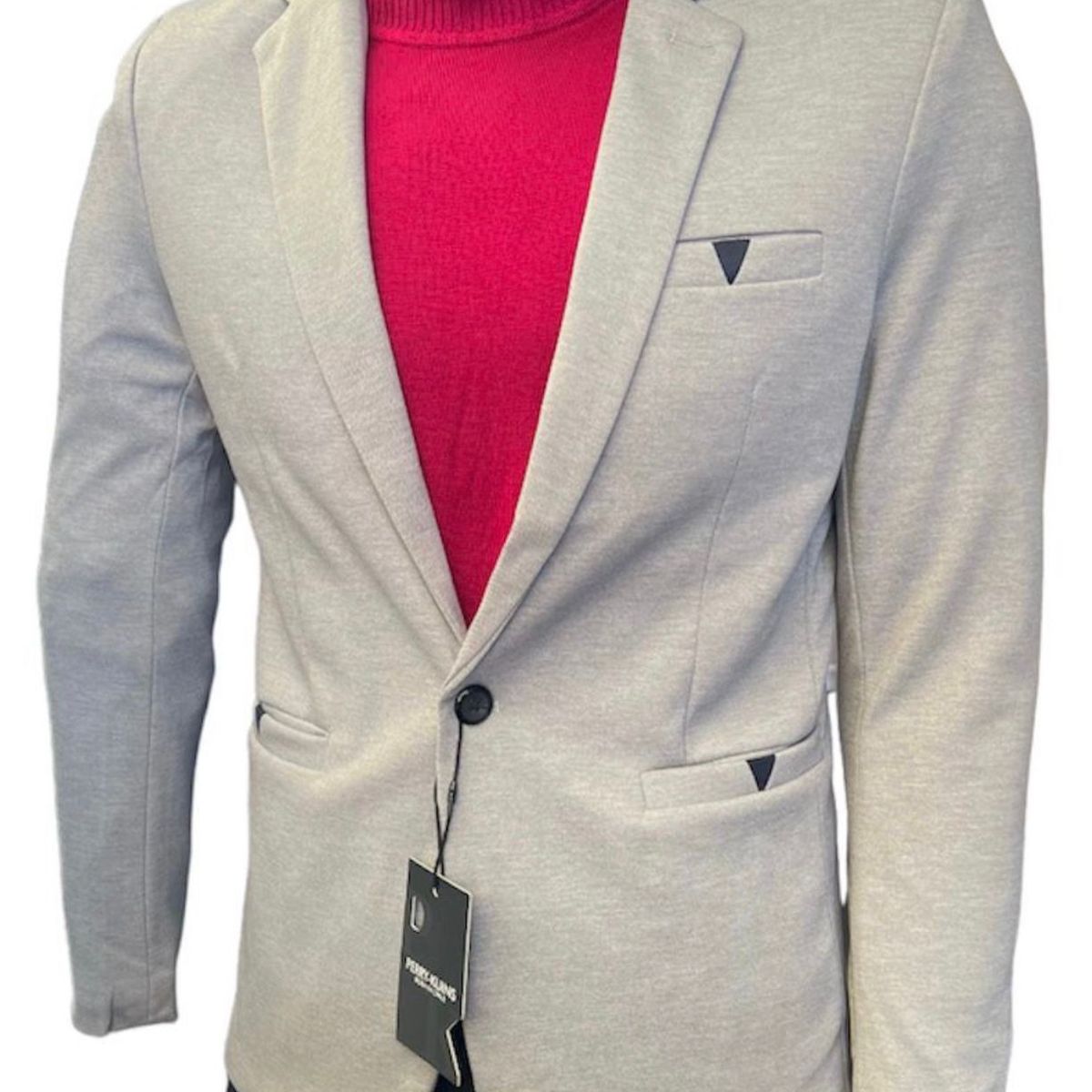 XPRESS RECHARGE - Blazer Chaqueta de traje gris de un solo boton