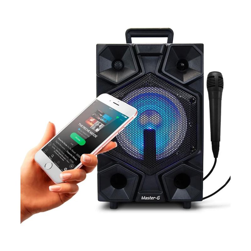 MASTER G - Parlante Bluetooth Portatil 20W Karaoke LED G8 Master-G
