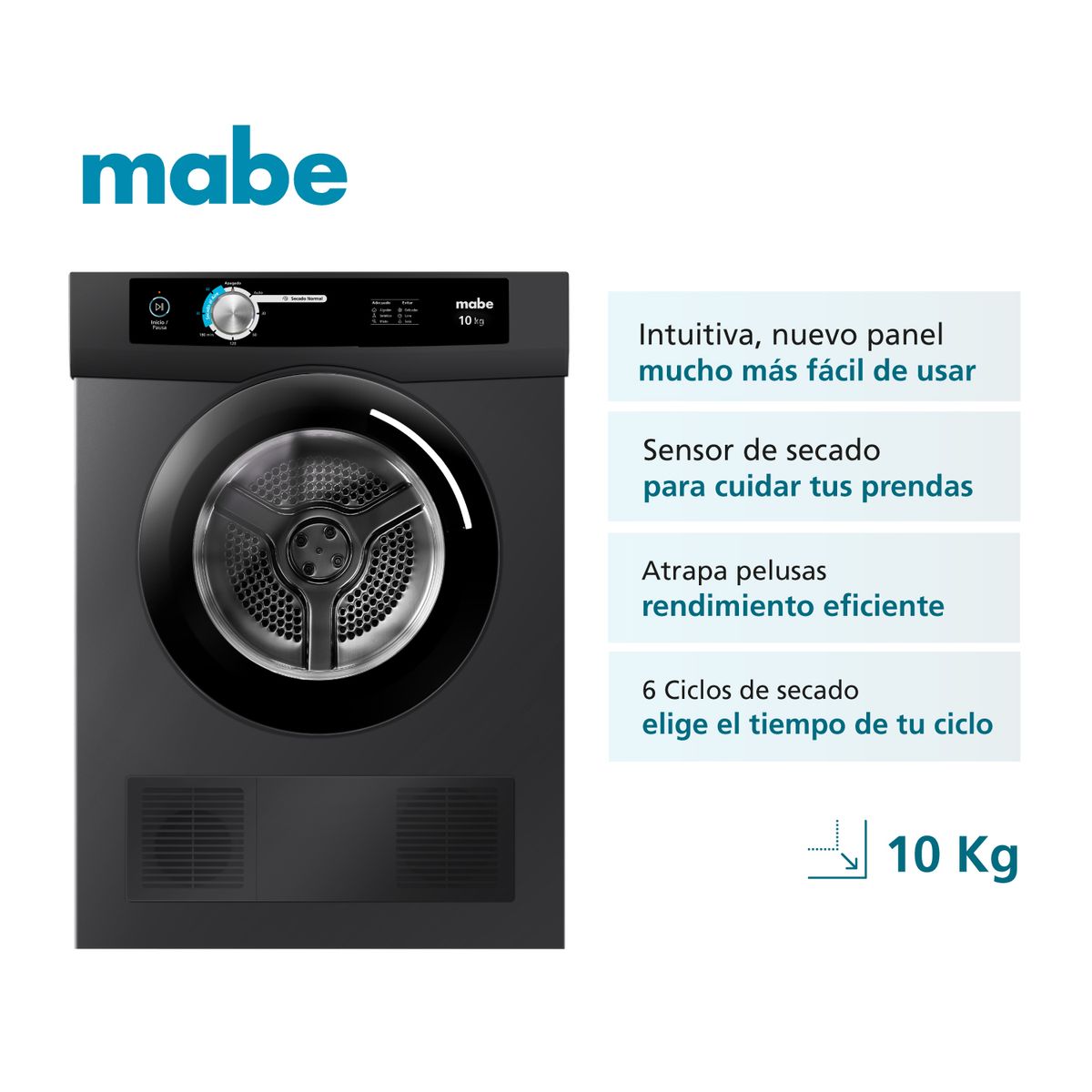 MABE - Secadora Eléctrica 10Kg Carga frontal panel digital Mabe SEM010VDCL0