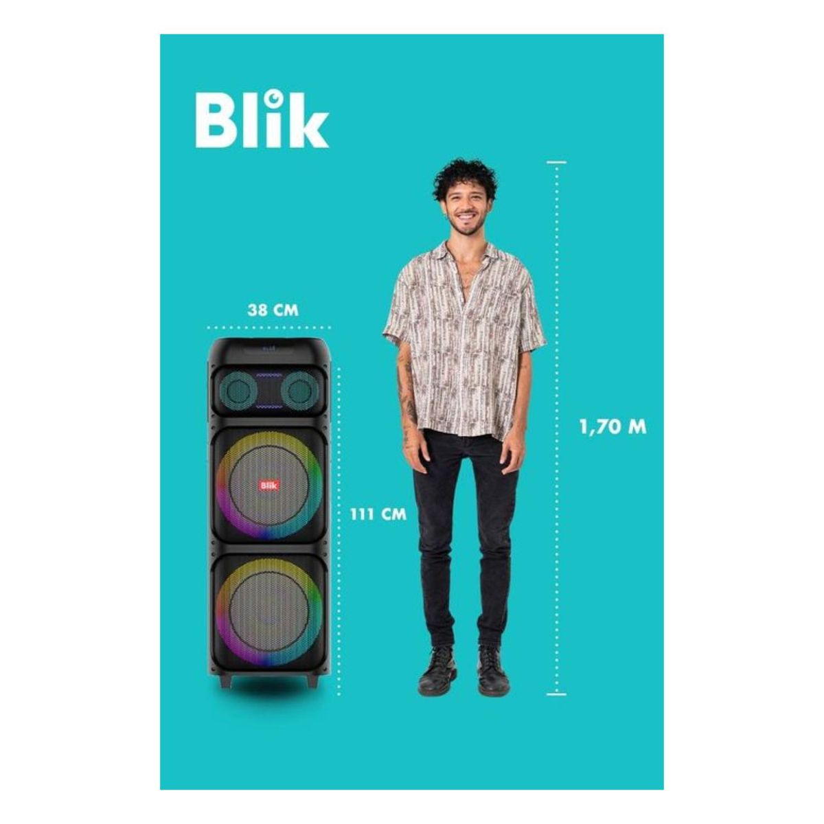 BLIK - Parlante Bluetooth Portatil 200W Karaoke RGB Lightup700 Blik
