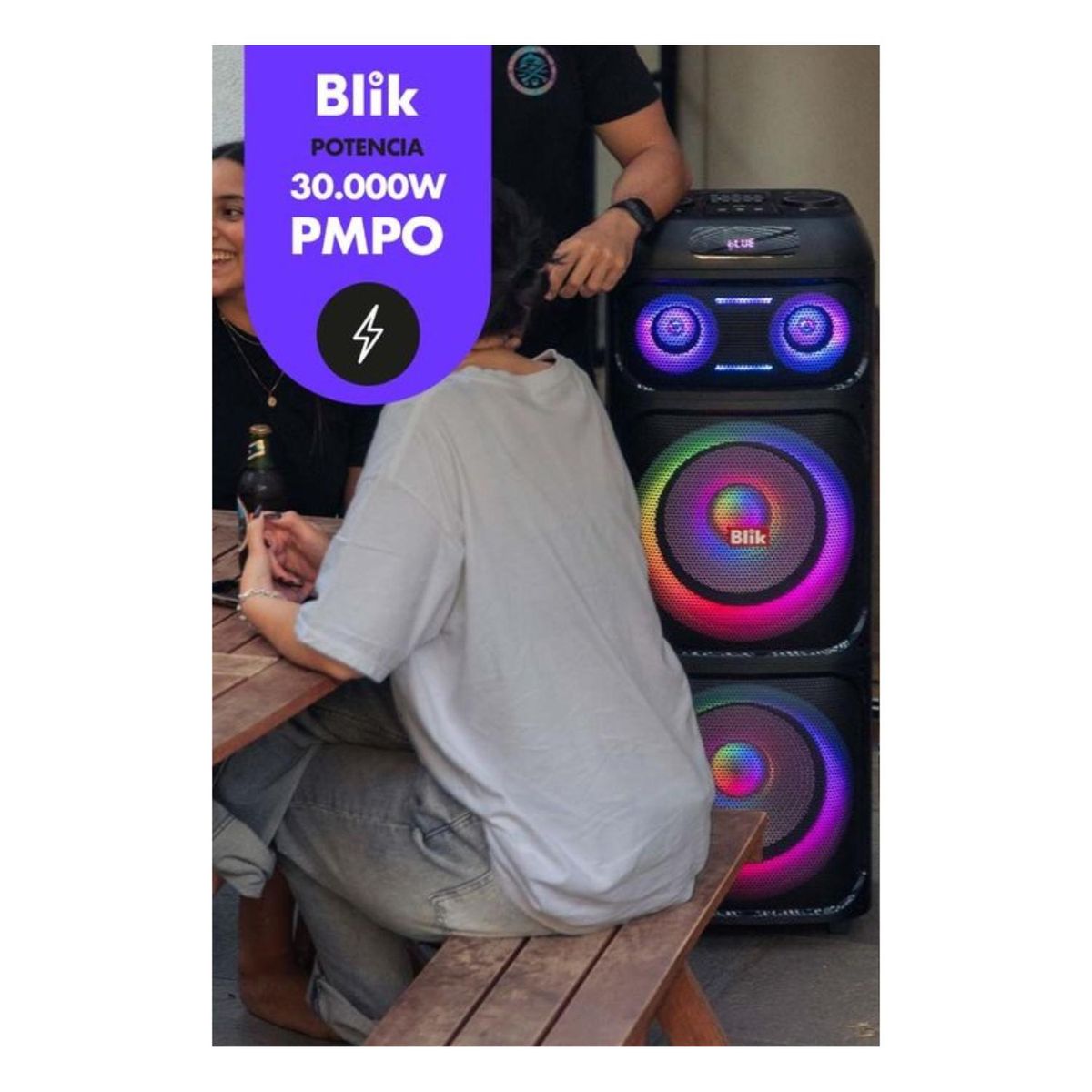 BLIK - Parlante Bluetooth Portatil 200W Karaoke RGB Lightup700 Blik