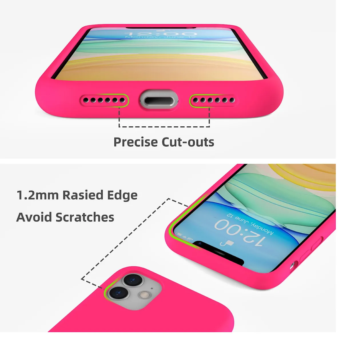 GENERICO - Carcasa De Silicona Para iPhone 11 Normal - Fucsia