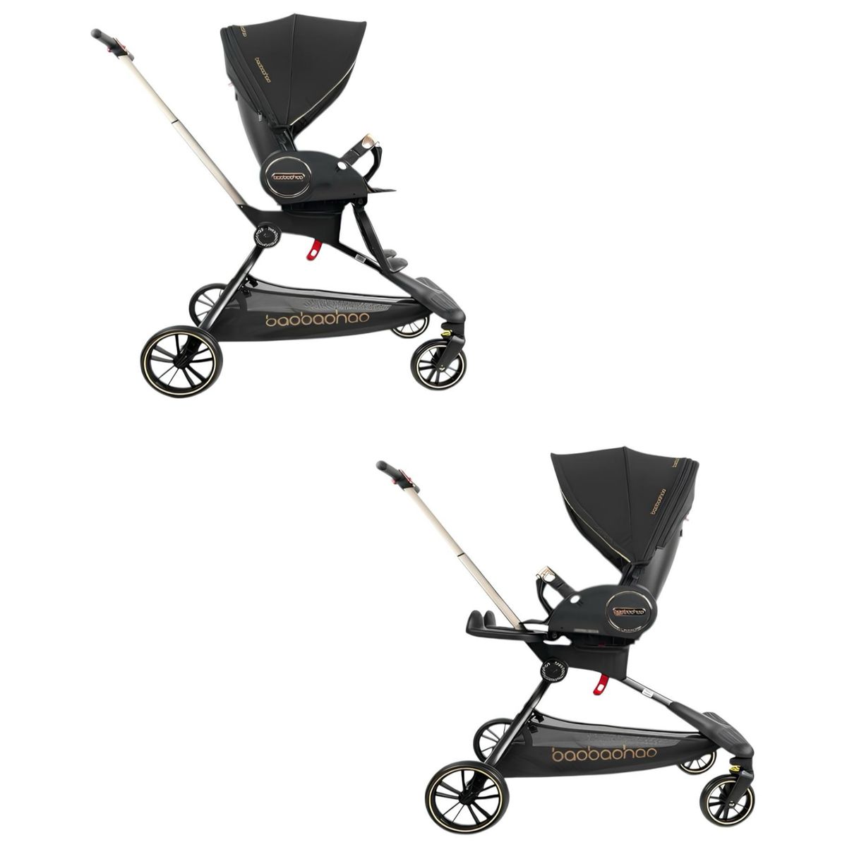 LUBABYCAS - Coche De Paseo 360° Reclinable Astra Negro LuBabycas