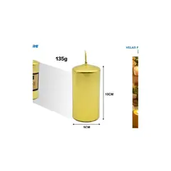 GENERICO - VELA PERFUMADA DORADA 135G 10CM