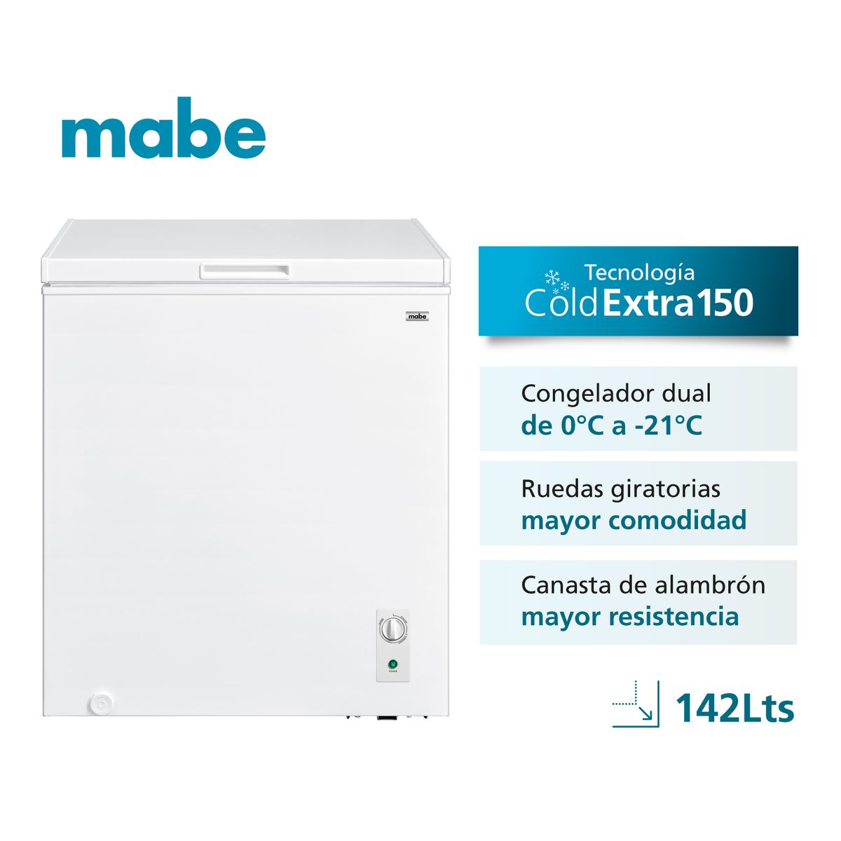 MABE - Freezer Horizontal 142L Brutos FDHM150BY2 Mabe