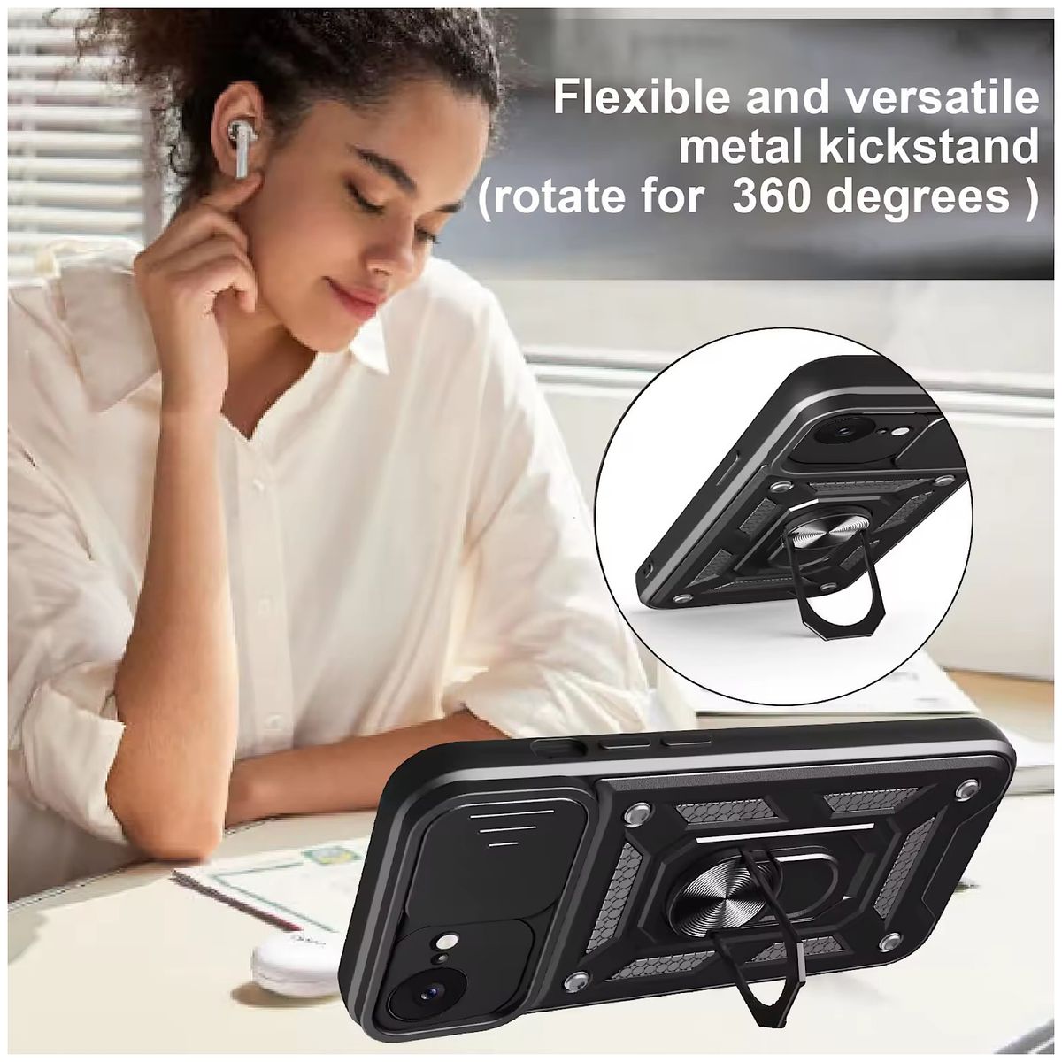 GENERICO - Carcasa Armor Con Anillo Para iPhone 16e