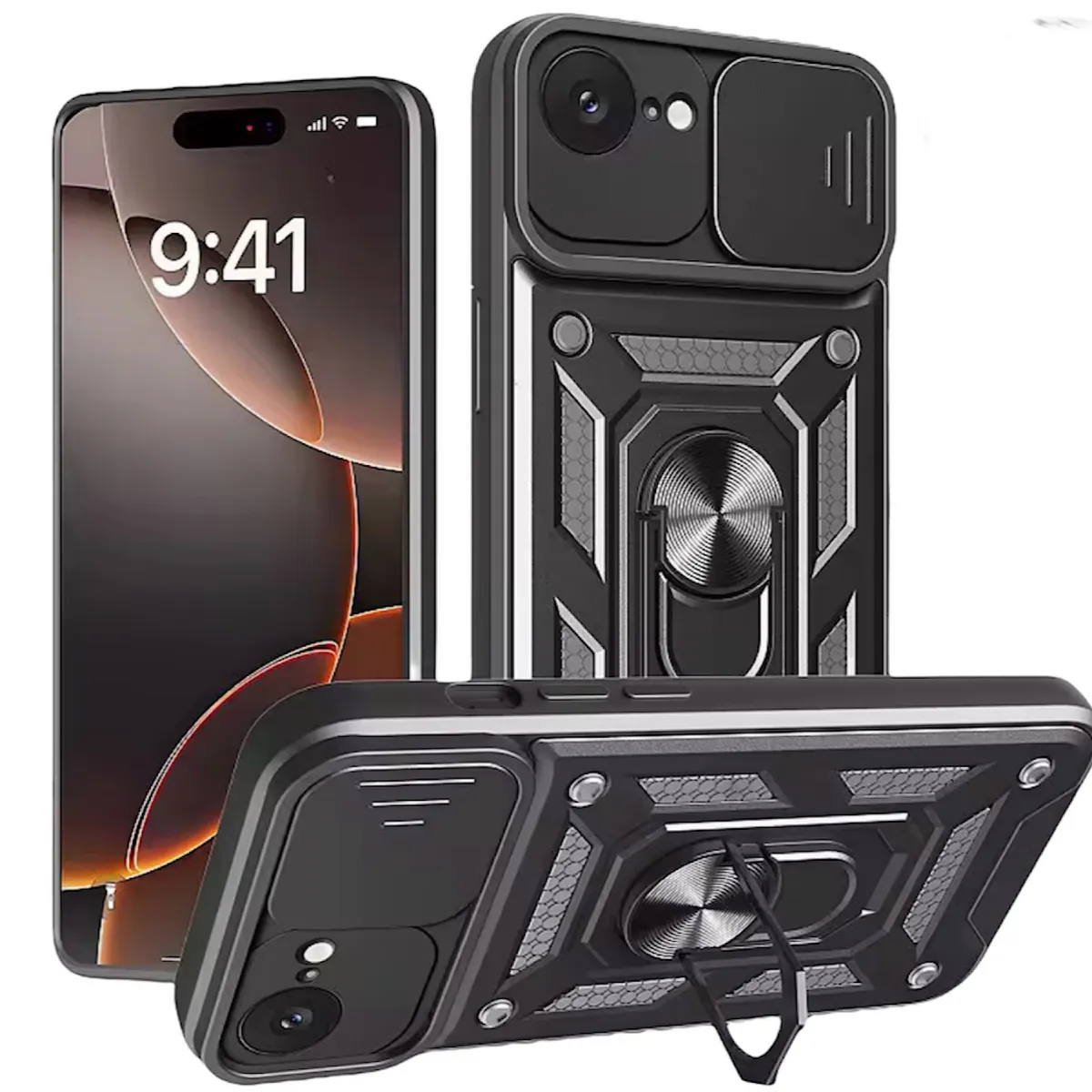 GENERICO - Carcasa Armor Con Anillo Reforzada Para iPhone 16e