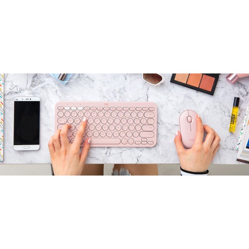 LOGITECH - KIT LOGITECH TECLADO K380 + MOUSE M350 ROSADO