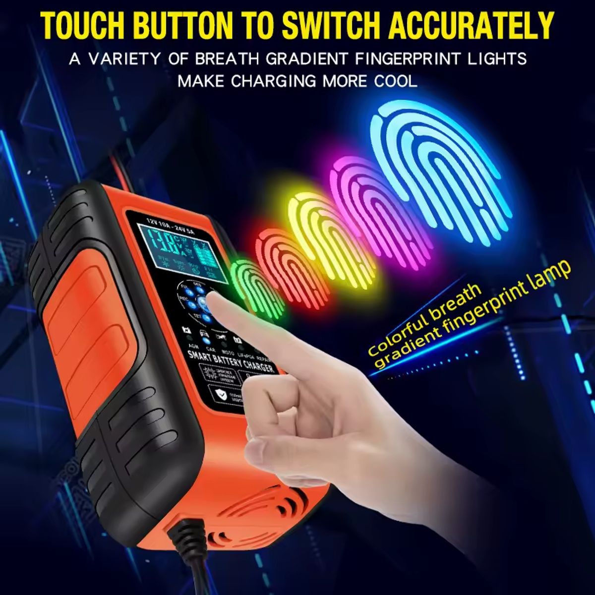 GENERICO - Cargador Batería Inteligente Anhtczyx De Auto Rápido 24v 12v Color Rojo