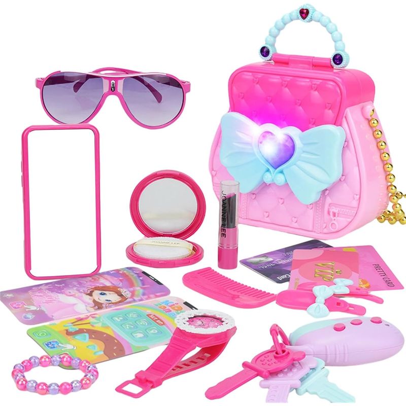 KUANGYE - Set De Belleza Cartera Y Accesorios Luces Y Sonidos 17 Pzs
