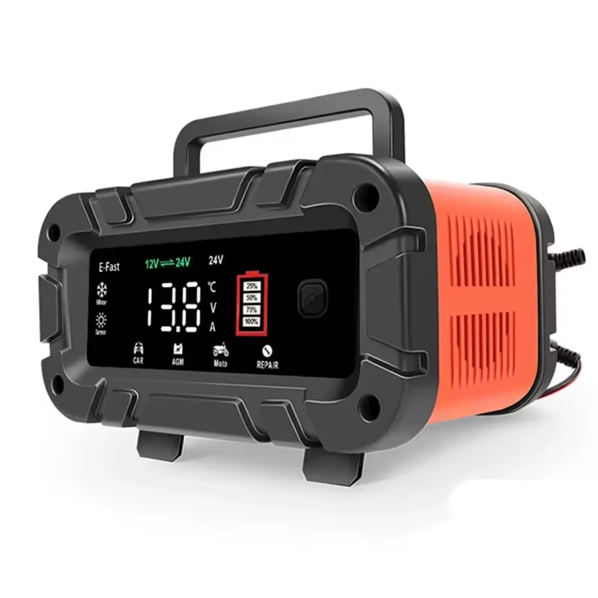 GENERICO - Inteligente Rápido Cargador Batería Auto Moto Lifepo4 1224v