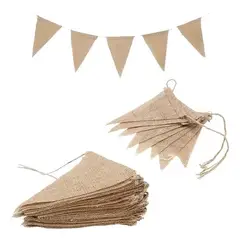 KUANGYE - Banderines Arpillera Yute Patio Boda Cumpleaños Decoración