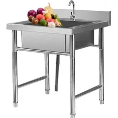 ARTDIY - Fregadero de Acero Inoxidable con Grifo 50×50×80 CM