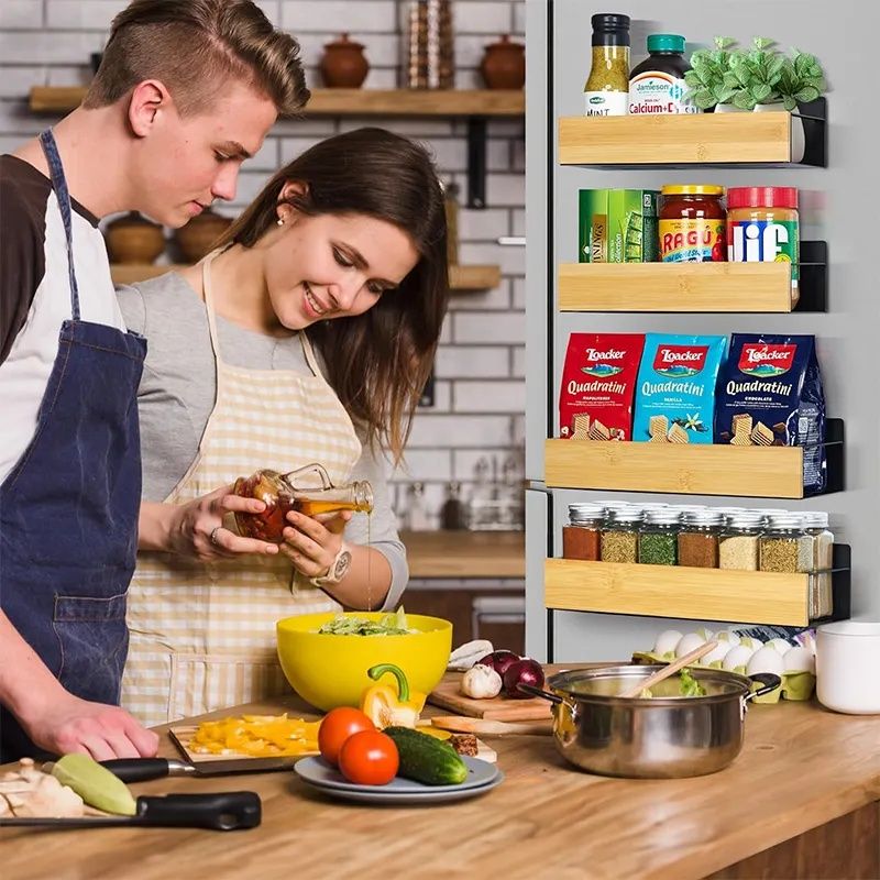 YOMYM - Especieros Para Cocina Magnético Estante De Especias 4 piezas