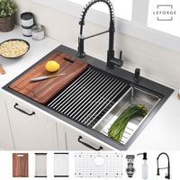 Combo Lavaplatos Empotrado 75x45cm Acero Inoxidable Negro