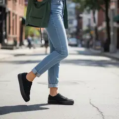 POZATINI - ZAPATILLA PLATAFORMA LONA MUJER 120 NEGRO