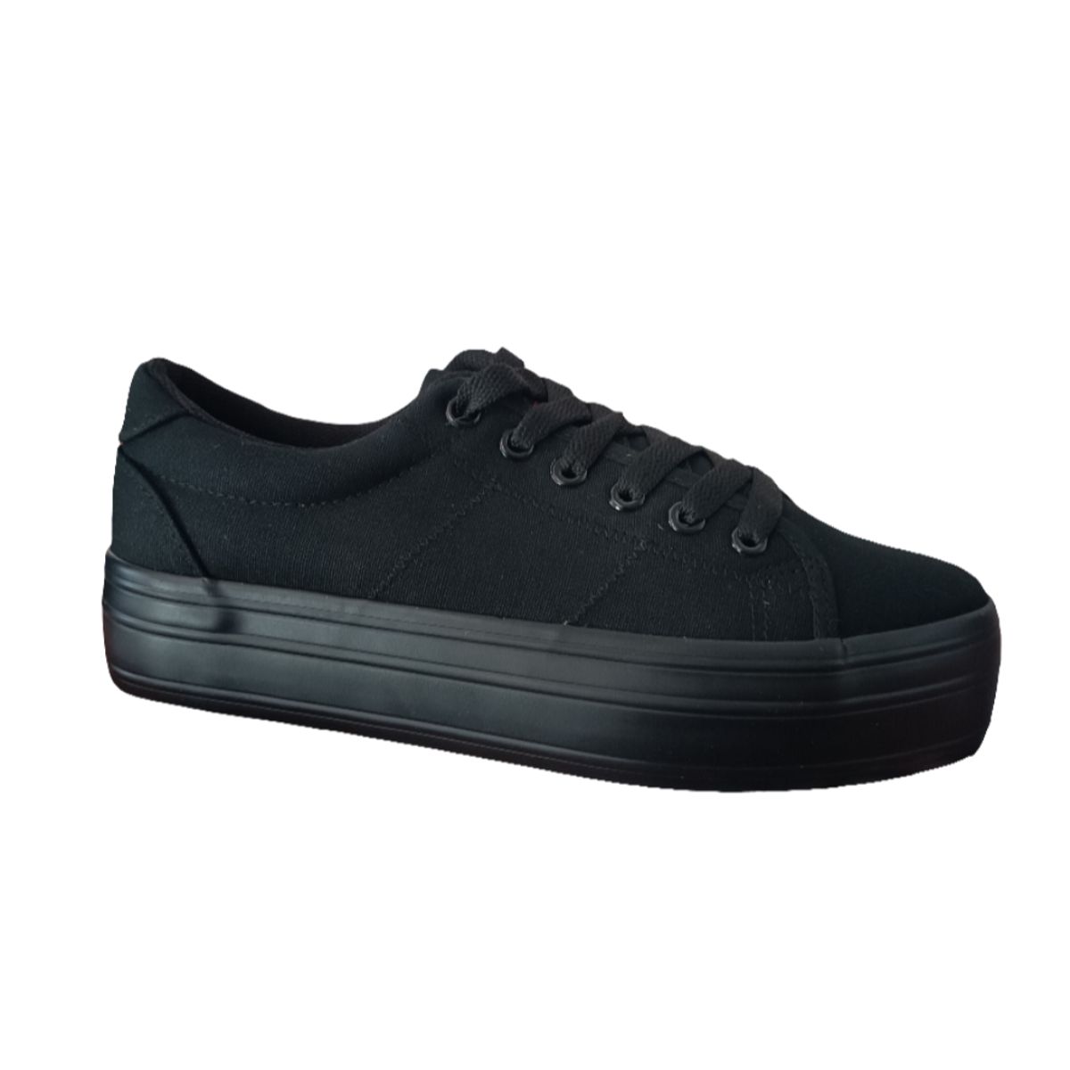 POZATINI - ZAPATILLA PLATAFORMA LONA MUJER 120 NEGRO