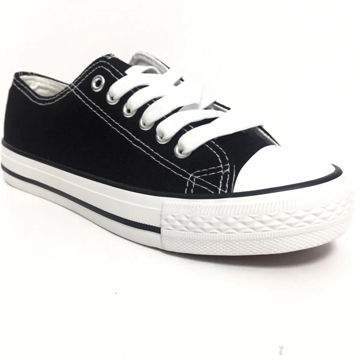 POZATINI - ZAPATILLA LONA MUJER NEGRO