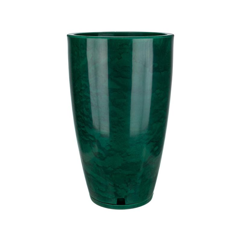 FLORIDIS - MACETERO FLORIDIS VERDE EFECTO MARMOL AMSTERDAM 65CM ALTO CON PLATO