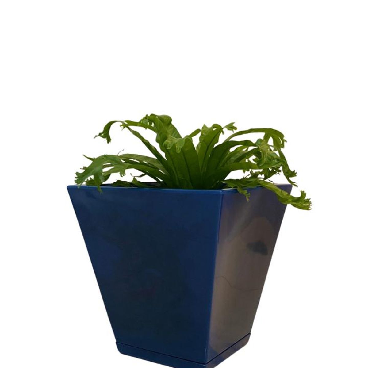 FLORIDIS - MACETERO FLORIDIS AZUL EFECTO MARMOL ZURIQUE 34CM ALTO CON PLATO