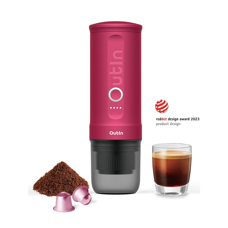 OUTIN - Máquina de espresso portátil Outin Nano Rojo Carmesí