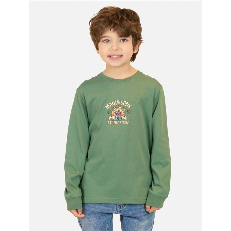MAUI AND SONS - Polera ML Magma Flow Verde Infantil Maui And Sons - Verde