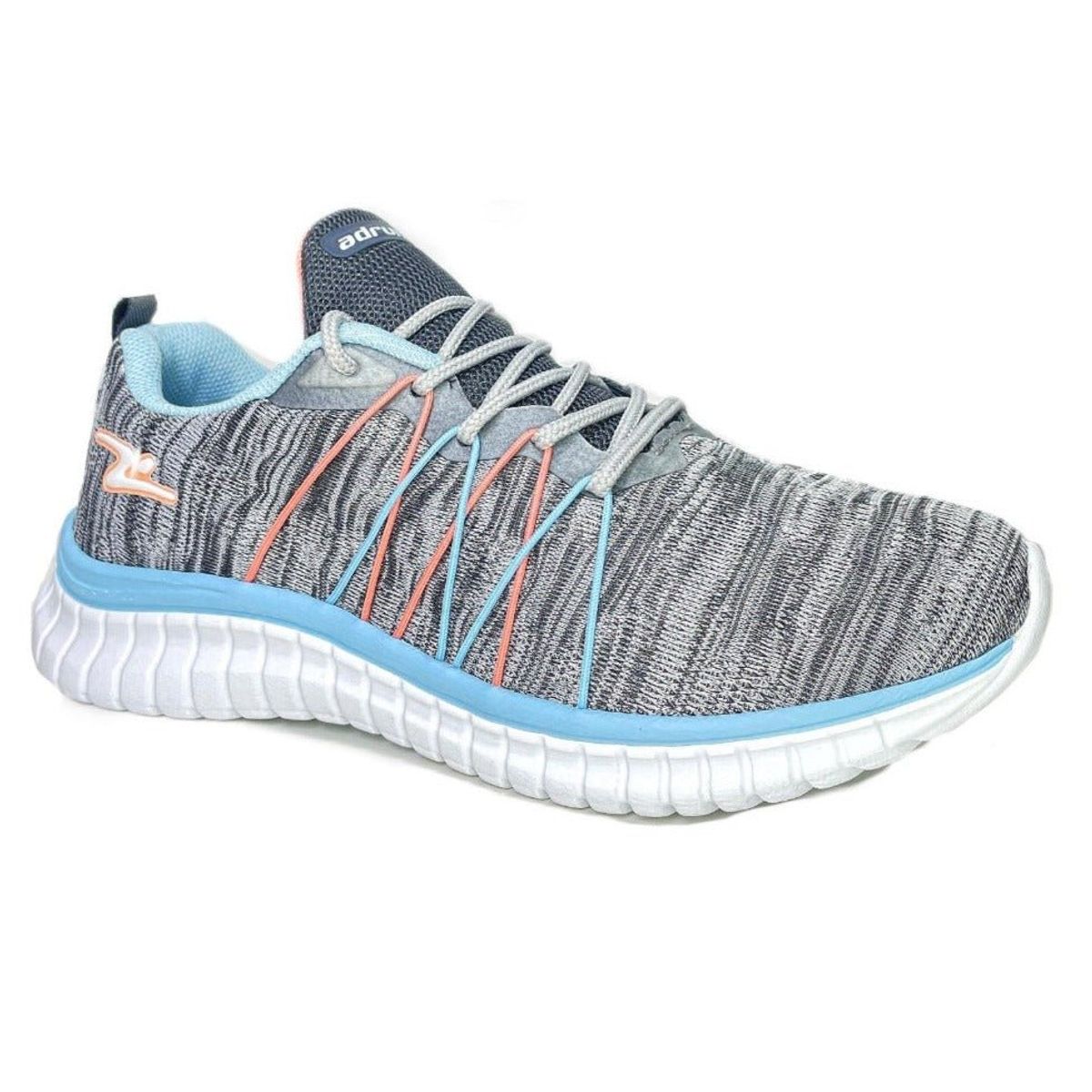 POZATINI - ZAPATILLA DEPORTIVA MUJER CENIZA CELESTE SALMÓN 8619