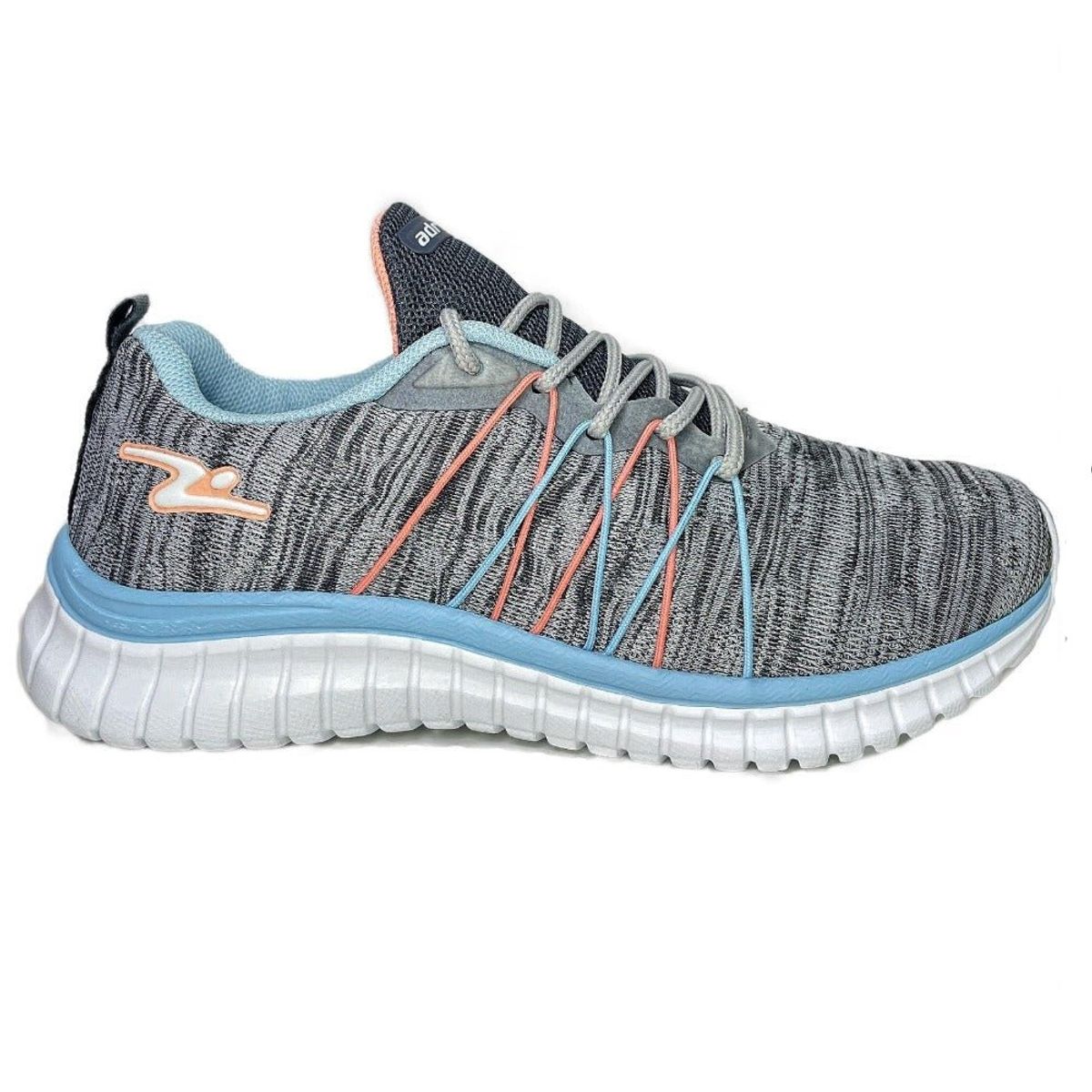 POZATINI - ZAPATILLA DEPORTIVA MUJER CENIZA CELESTE SALMÓN 8619