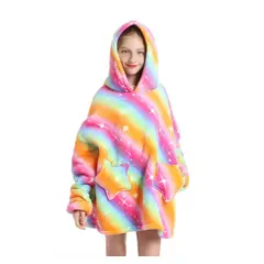 GENERICO - Polerón Manta De Polar Con Capucha Y Bolsillos Para Niños
