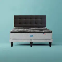 SIMMONS - CAMA EUROPEA SUNSET 2 PL RESPALDO URBAN GRIS