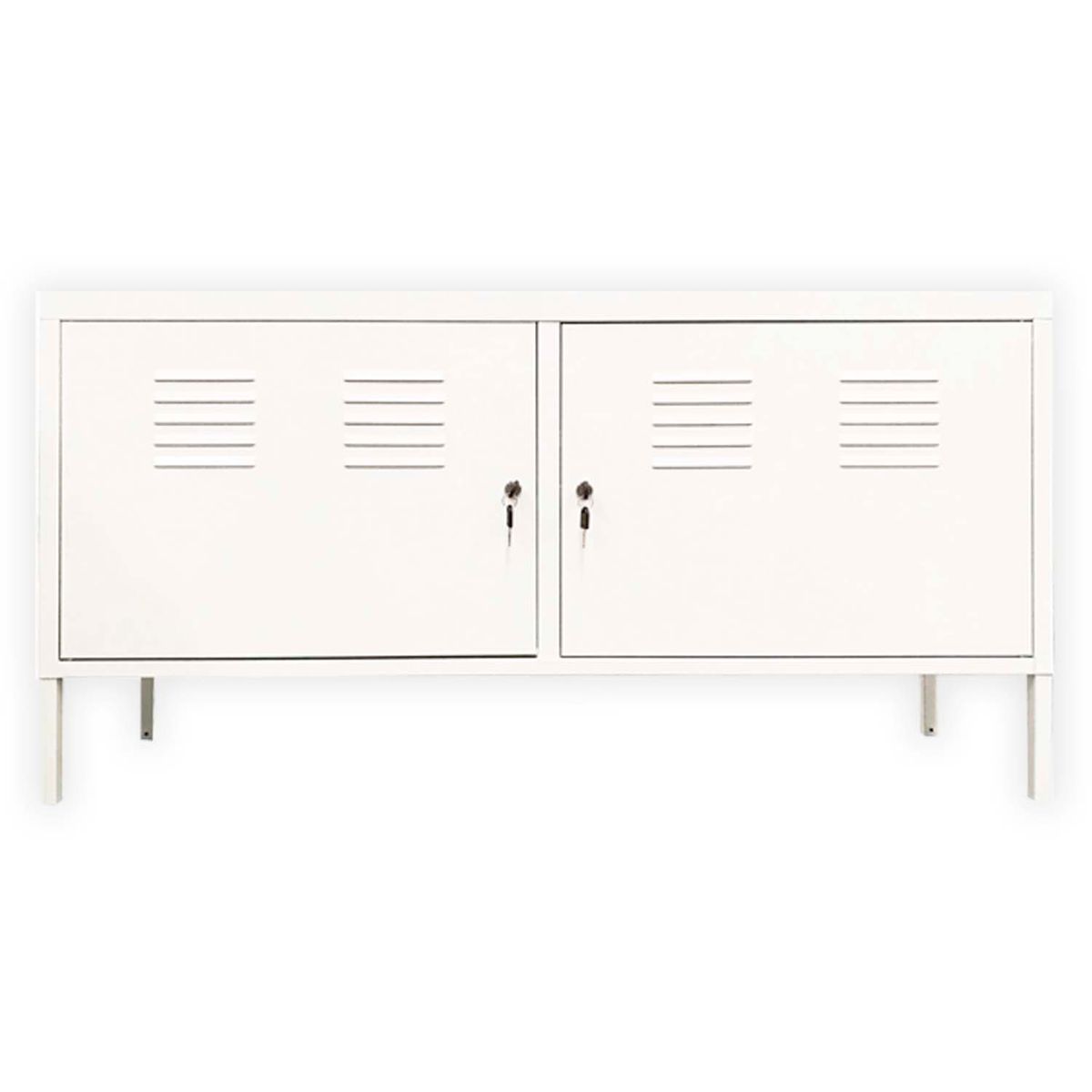 MOBITAT - Gabinete tipo rack metálico 2 puertas Blanco