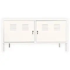 MOBITAT - Gabinete tipo rack metálico 2 puertas Blanco