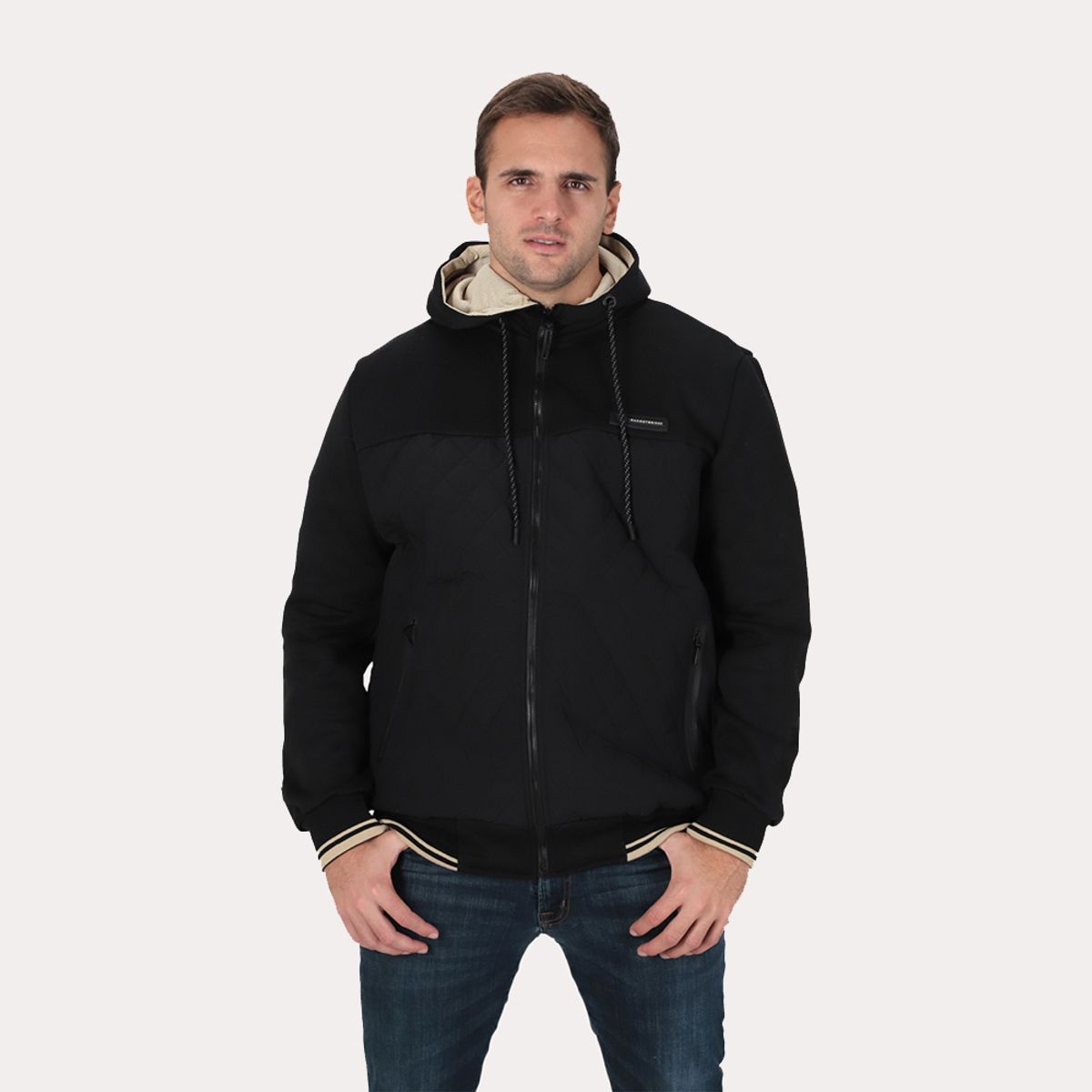 GANGSTER - Plus Poleron Hibridas Patchwork Negro Gangster