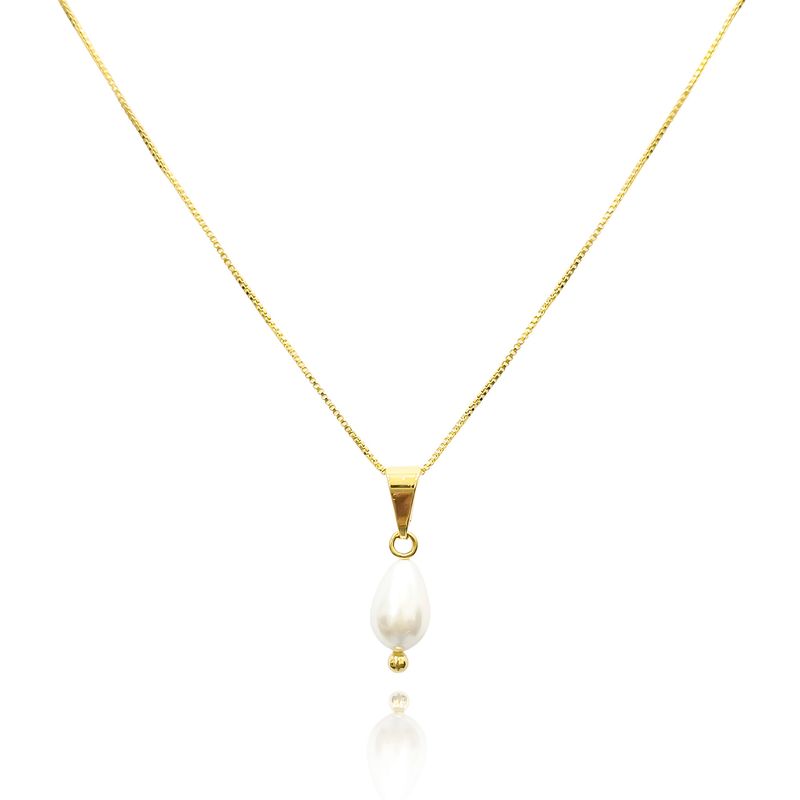 ANDREA COGGIOLA JOYAS - Collar Gota Perla Shellpearl Enchapado Oro 18K