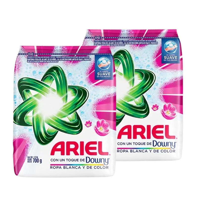 ARIEL - Pack X2 Detergente En Polvo Ariel Con Toque De Downy 700g