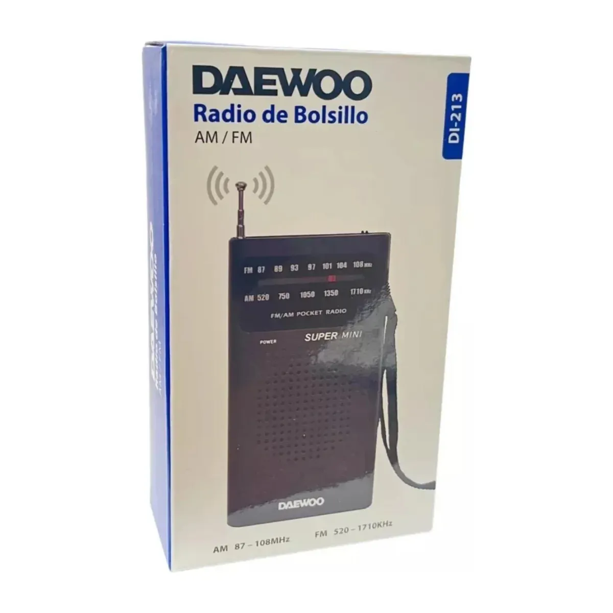 DAEWOO - Radio De Bolsillo Am Fm Negro Di213 Daewoo