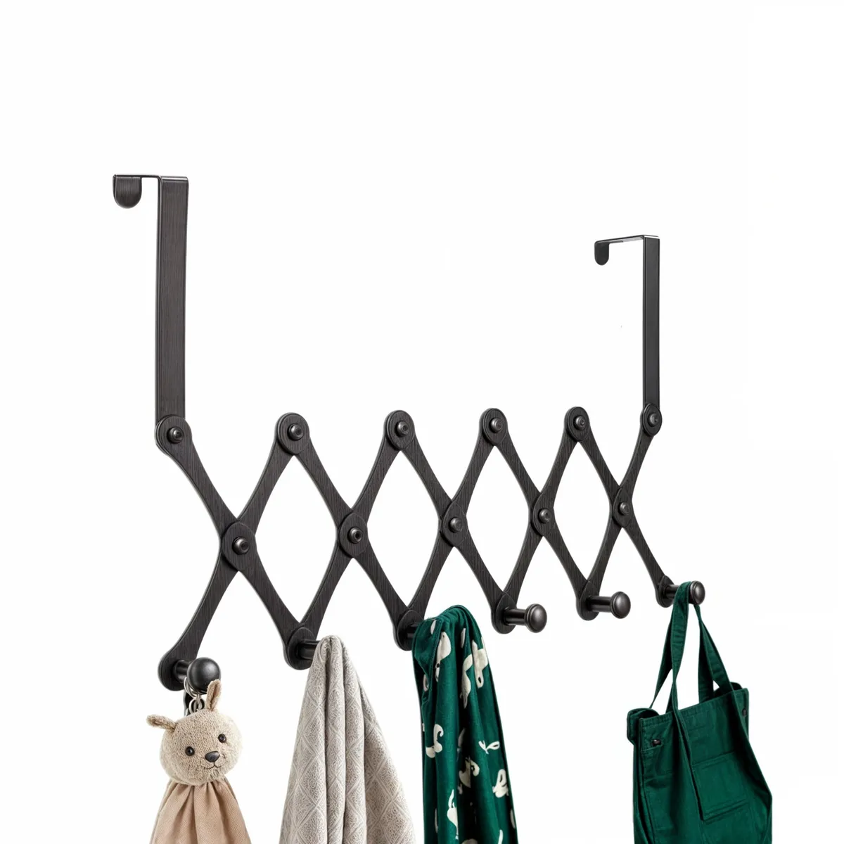 GENERICO - Colgadores De Ropa 6 Ganchos Metalicos De Puerta Plegable