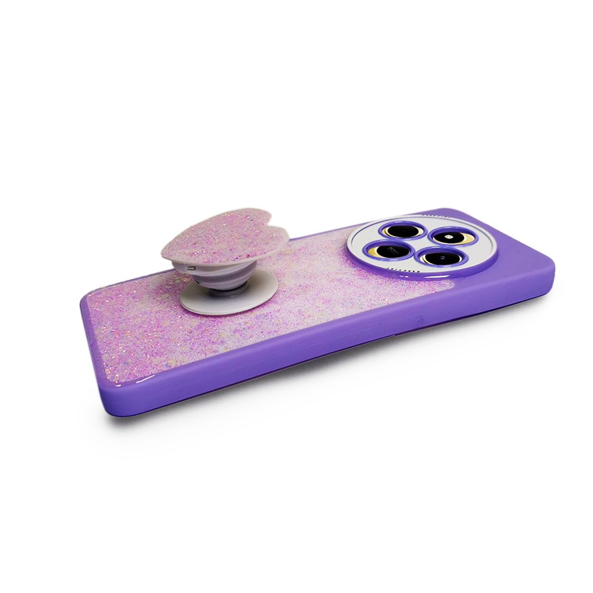 GENERICO - CARCASA PARA XIAOMI REDMI 14C GLITTER INCLUYE POP SOCKET COLOR LILA