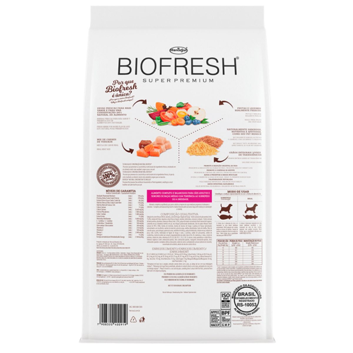 BIOFRESH - Alimento Biofresh Adulto Light Perro Raza Mediana 3Kg