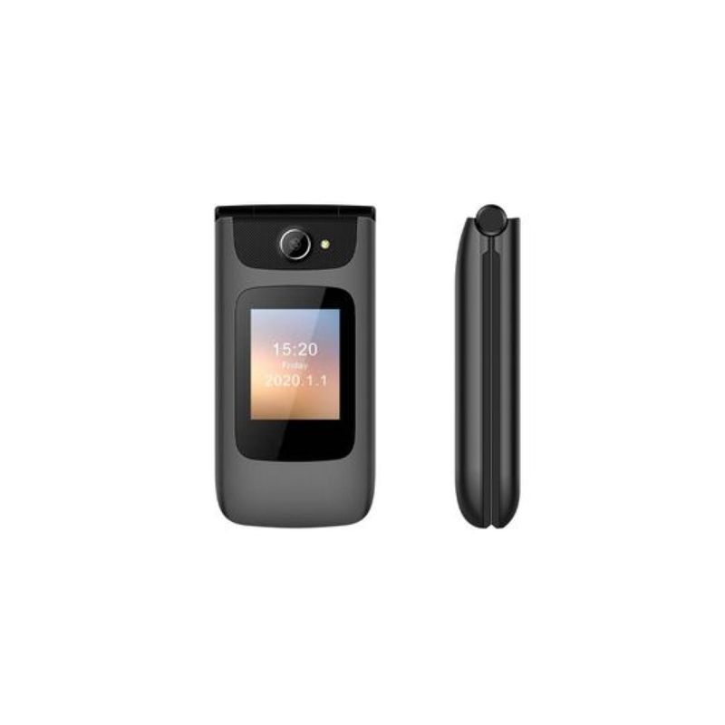 INTROTECH - Telefono Senior Tipo Almeja 4G Negro Clamshell Introtech