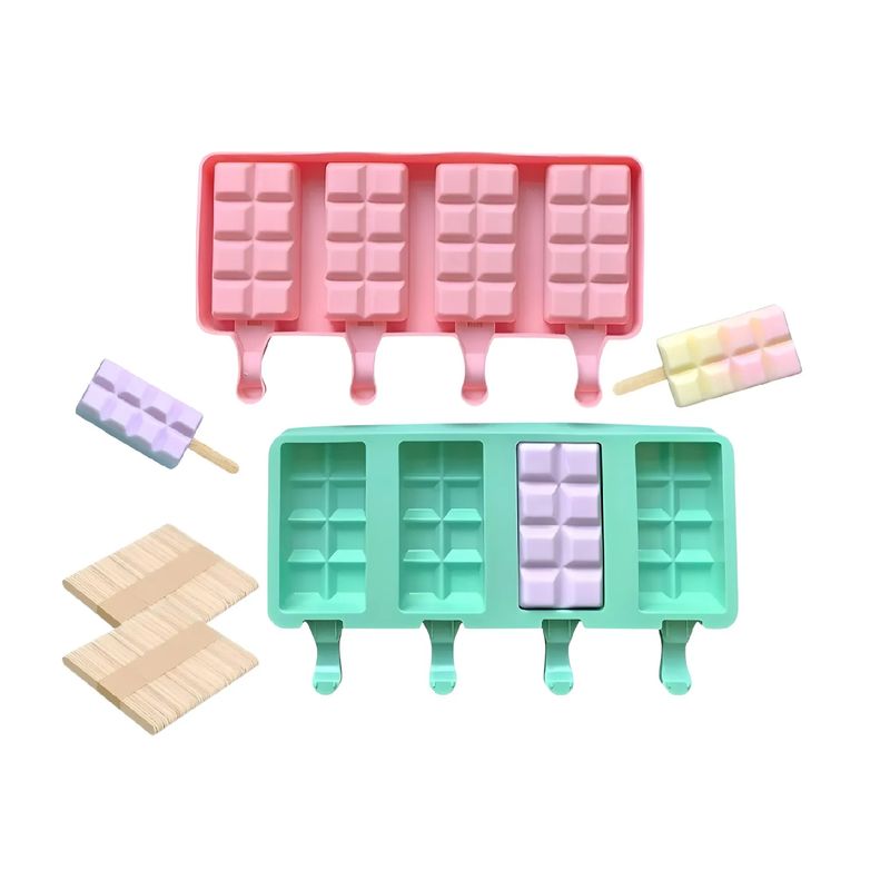 GENERICO - Pack X4 Molde De Silicona Para Helados Molde De Helado 051 MULTICOLOR